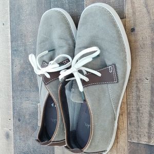 Clarks Neelix Vibe Ortholite  Comfort Oxford Taupe Gray men's sz 9.5